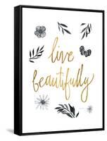 Live Beautifully BW-Sara Zieve Miller-Framed Stretched Canvas