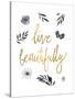 Live Beautifully BW-Sara Zieve Miller-Stretched Canvas