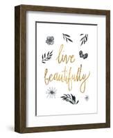 Live Beautifully BW-Sara Zieve Miller-Framed Art Print