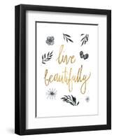 Live Beautifully BW-Sara Zieve Miller-Framed Art Print