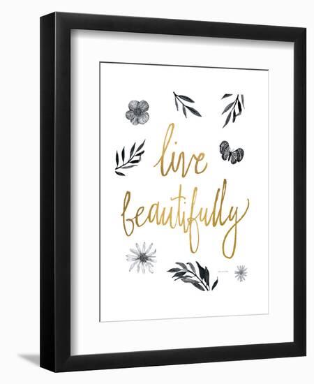 Live Beautifully BW-Sara Zieve Miller-Framed Art Print