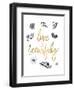 Live Beautifully BW-Sara Zieve Miller-Framed Art Print