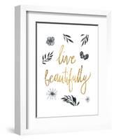 Live Beautifully BW-Sara Zieve Miller-Framed Art Print