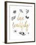 Live Beautifully BW-Sara Zieve Miller-Framed Art Print