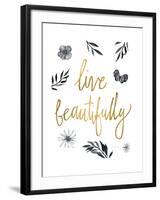 Live Beautifully BW-Sara Zieve Miller-Framed Art Print