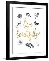 Live Beautifully BW-Sara Zieve Miller-Framed Art Print