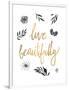 Live Beautifully BW-Sara Zieve Miller-Framed Art Print