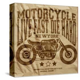 Live Fast Die Hard -Motorcycle-null-Stretched Canvas