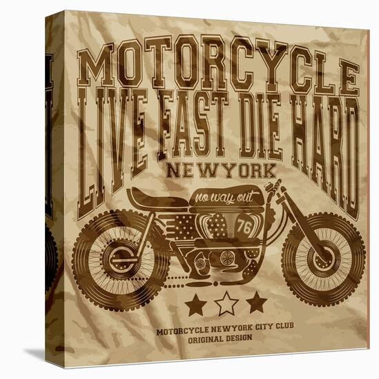 Live Fast Die Hard -Motorcycle-null-Stretched Canvas