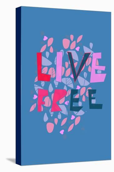 Live Free (blue) by Annimo-null-Stretched Canvas