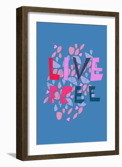 Live Free (blue) by Annimo-null-Framed Art Print