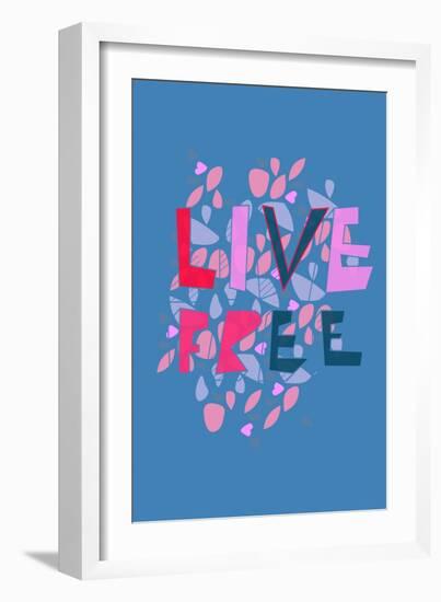 Live Free (blue) by Annimo-null-Framed Art Print