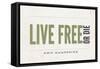 Live Free or Die - New Hampshire (Tan)-Lantern Press-Framed Stretched Canvas
