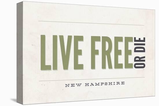 Live Free or Die - New Hampshire (Tan)-Lantern Press-Stretched Canvas