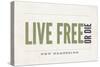 Live Free or Die - New Hampshire (Tan)-Lantern Press-Stretched Canvas