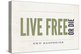 Live Free or Die - New Hampshire (Tan)-Lantern Press-Stretched Canvas