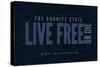 Live Free or Die - the Granite State - New Hampshire (Blue)-Lantern Press-Stretched Canvas