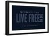 Live Free or Die - the Granite State - New Hampshire (Blue)-Lantern Press-Framed Art Print