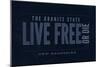 Live Free or Die - the Granite State - New Hampshire (Blue)-Lantern Press-Mounted Art Print