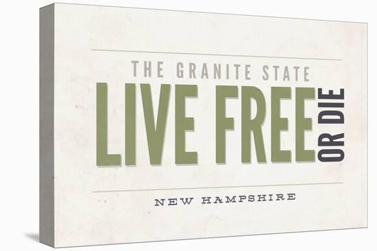 Live Free or Die - the Granite State - New Hampshire (Tan)-Lantern Press-Stretched Canvas