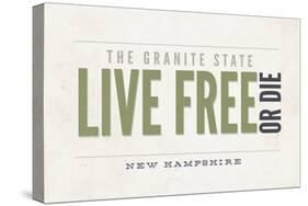Live Free or Die - the Granite State - New Hampshire (Tan)-Lantern Press-Stretched Canvas
