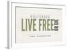 Live Free or Die - Wolfeboro, New Hampshire (Tan)-Lantern Press-Framed Art Print