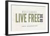 Live Free or Die - Wolfeboro, New Hampshire (Tan)-Lantern Press-Framed Art Print