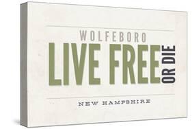 Live Free or Die - Wolfeboro, New Hampshire (Tan)-Lantern Press-Stretched Canvas