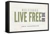 Live Free or Die - Wolfeboro, New Hampshire (Tan)-Lantern Press-Framed Stretched Canvas