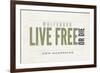 Live Free or Die - Wolfeboro, New Hampshire (Tan)-Lantern Press-Framed Premium Giclee Print