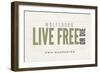 Live Free or Die - Wolfeboro, New Hampshire (Tan)-Lantern Press-Framed Art Print