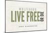 Live Free or Die - Wolfeboro, New Hampshire (Tan)-Lantern Press-Mounted Art Print