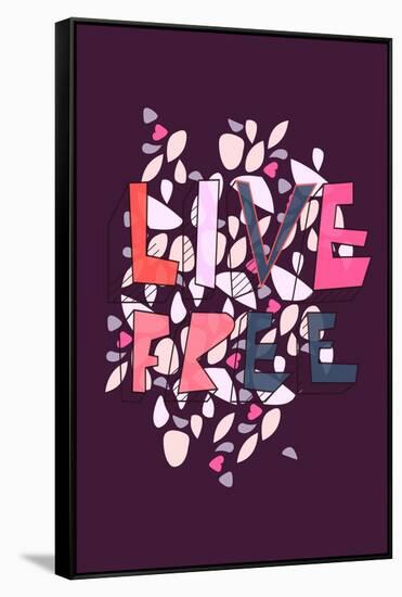 Live Free (purple) by Annimo-null-Framed Stretched Canvas