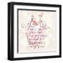 Live is like Riding a Bicycle. to Keep Your Balance, You Must Keep Moving. Vintage Romantic Card In-smilewithjul-Framed Art Print