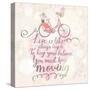 Live is like Riding a Bicycle. to Keep Your Balance, You Must Keep Moving. Vintage Romantic Card In-smilewithjul-Stretched Canvas