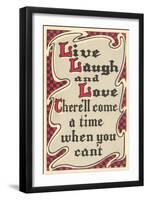 Live, Laugh and Love-null-Framed Art Print