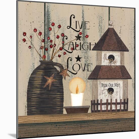 Live Laugh Love Birdhouse-Linda Spivey-Mounted Art Print