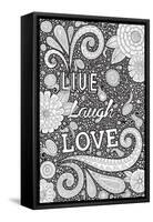 Live Laugh Love Black-Hello Angel-Framed Stretched Canvas