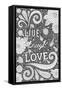 Live Laugh Love Black-Hello Angel-Framed Stretched Canvas