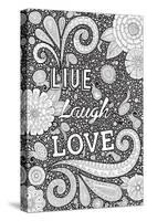 Live Laugh Love Black-Hello Angel-Stretched Canvas