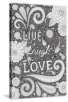 Live Laugh Love Black-Hello Angel-Stretched Canvas