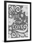 Live Laugh Love Black-Hello Angel-Framed Giclee Print