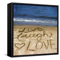 Live Laugh Love in the Sand-Kimberly Glover-Framed Stretched Canvas