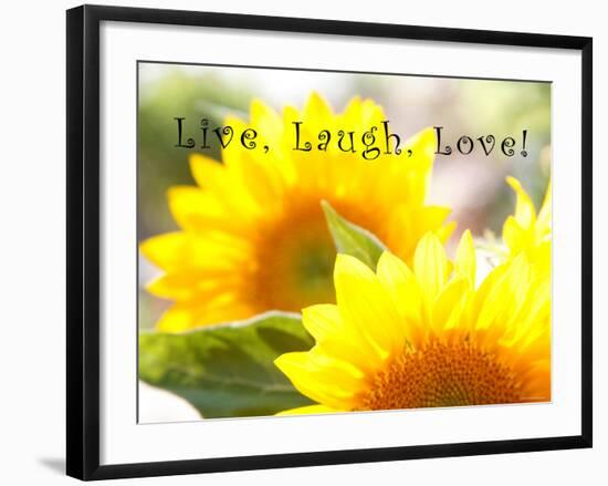 Live Laugh Love: Sunflower-Nicole Katano-Framed Photo