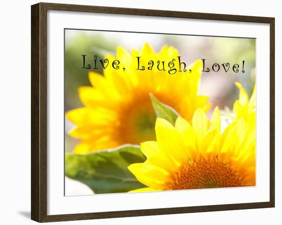 Live Laugh Love: Sunflower-Nicole Katano-Framed Photo