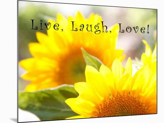 Live Laugh Love: Sunflower-Nicole Katano-Mounted Photo