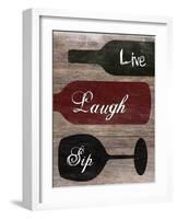 Live Laugh Sip-Sheldon Lewis-Framed Art Print