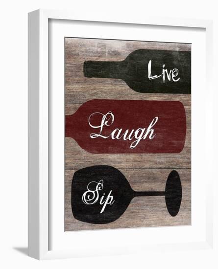 Live Laugh Sip-Sheldon Lewis-Framed Art Print