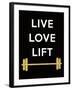 Live Love Lift-Peach & Gold-Framed Art Print