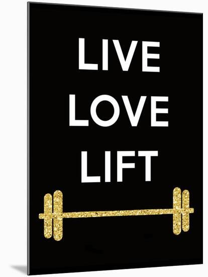 Live Love Lift-Peach & Gold-Mounted Art Print